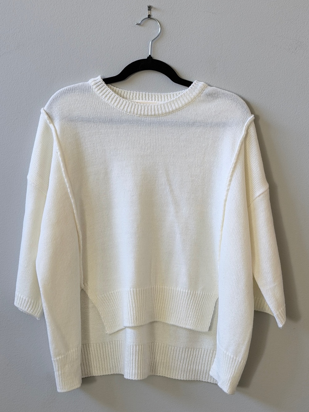 Quiet Luxury meets Soft Girl Aesthetic Able Korea Ivory Crew Neck Knit Sweater